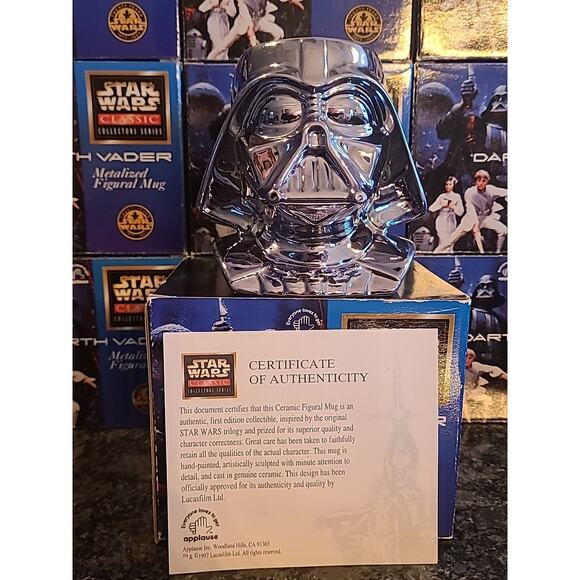 Star Wars Classic Collectors Series Metalized Figural Mug Darth Vader Applause - Picture 1 of 6